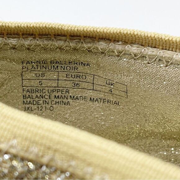 Stuart Weitzman Fannie Ballerina Platinum Noir gold sparkle flats - Women’s 5 - Picture 11 of 11